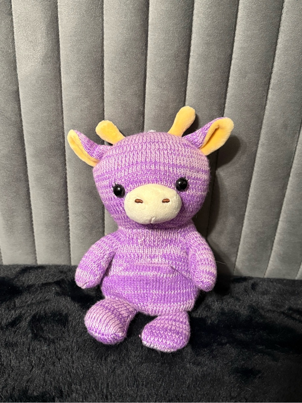 💜3/$30- Aurora Purple Giraffe Plush Knit Stuffed Animal Small Kawaii Toy